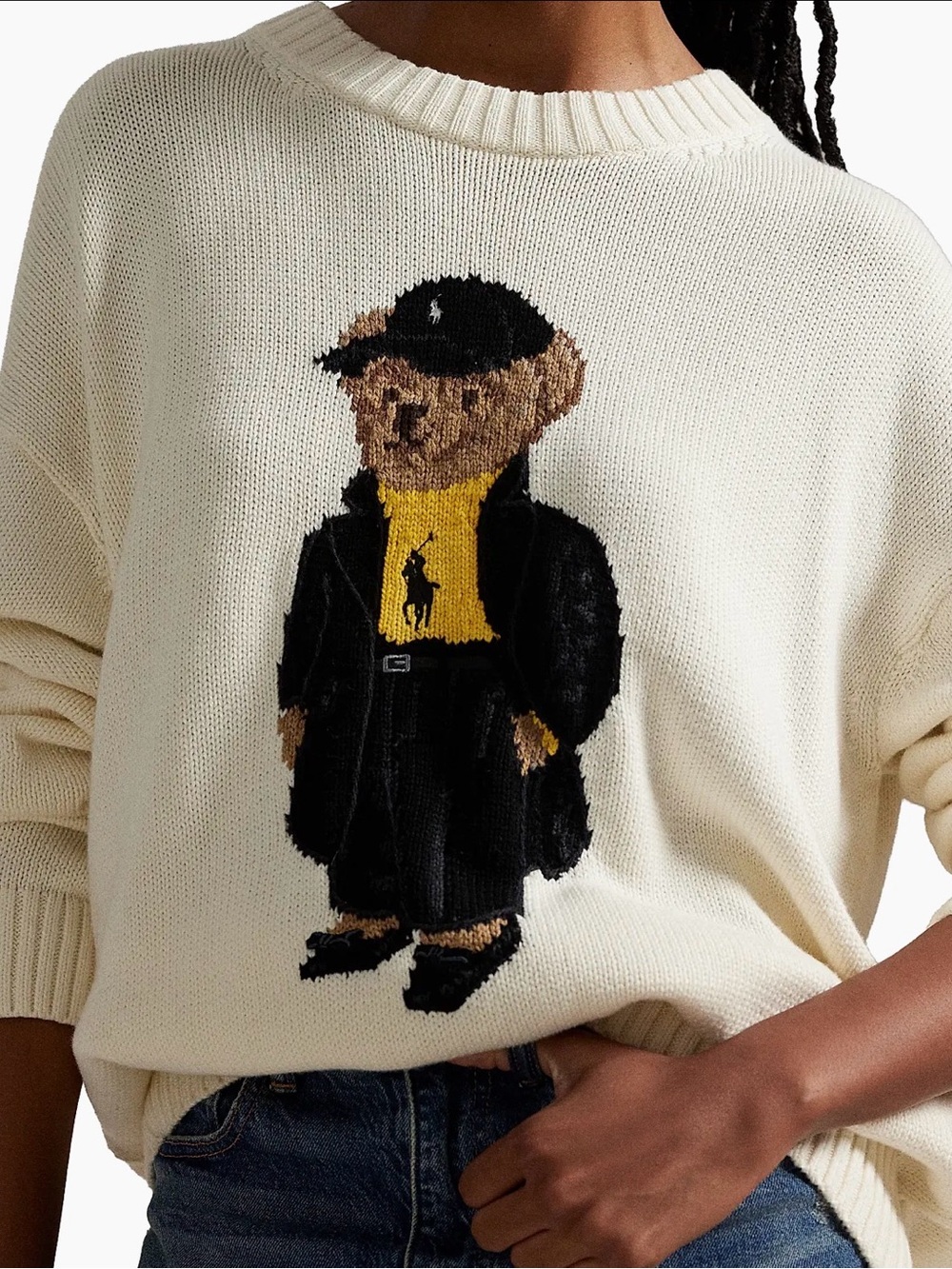 Polo Ralph Lauren Polo Bear-embroidered crew-neck sweater sz XS fits to Medium - Picture 3 of 12